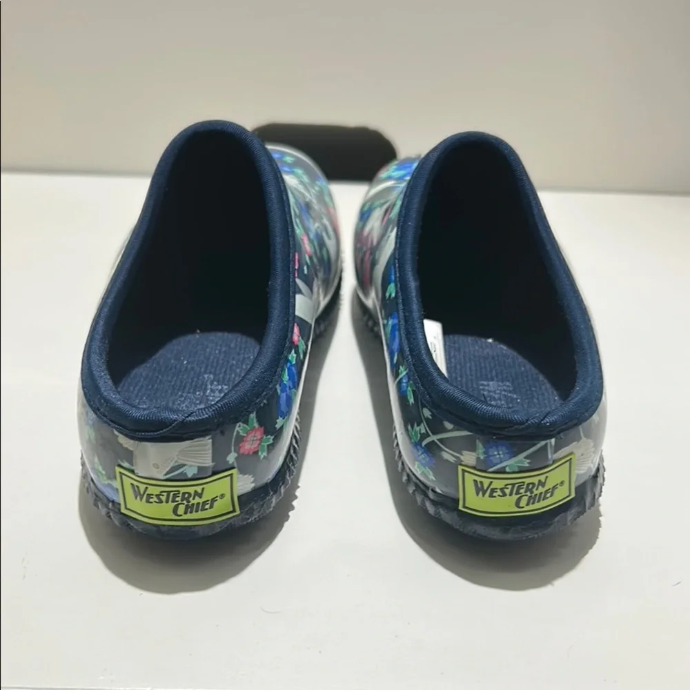 Western Chief Blue and Pink Winter & Rain Boots Floral Design - Picture 4 of 6